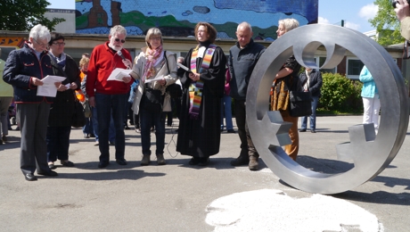 Krayer Kulturpfadtafel zum „Engel der Kulturen“